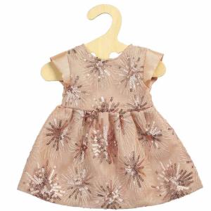 Dockkläder klänning rose guld stl 35-45 cm