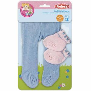 Dockkläder strumpbyxor blå + sockar rosa stl 35-40cm