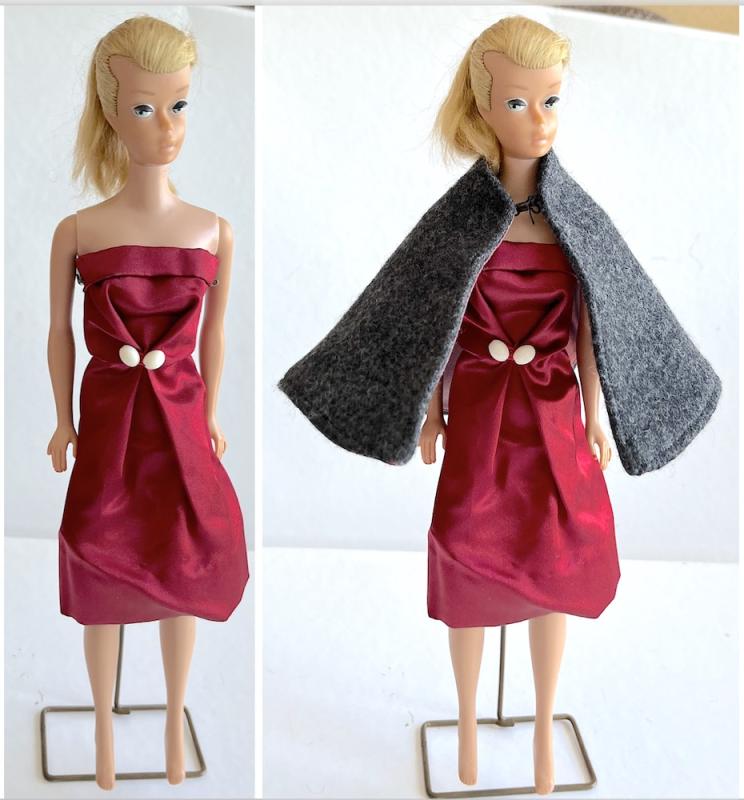 Barbie klänning o cape hemmasytt 60-tal
