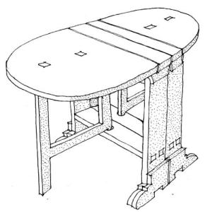 Herrgårdens slagbord halvmåne, byggsats i skala 1:12