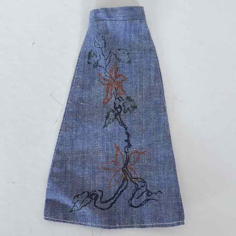 Jeanskjol blomdekor
