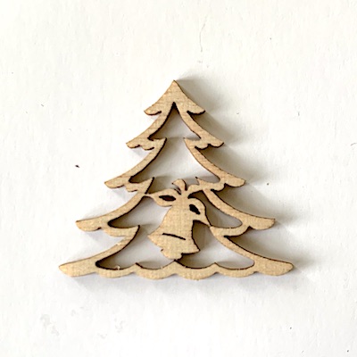 Julgran dekor trä miniatyr 2,7 cm