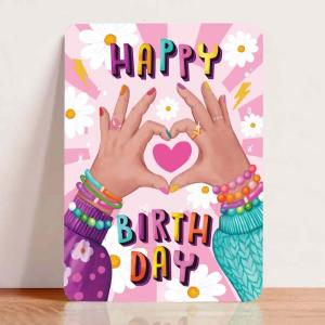 Kort Happy birthday hand-hjärta A6