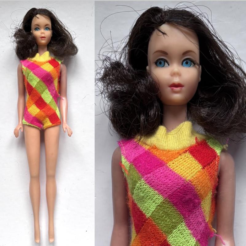 #1160 Barbie brunett Flip hair TnT Barbie fr 1969