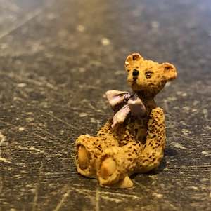 Mininalle nalle beige 1 cm rosa rosett