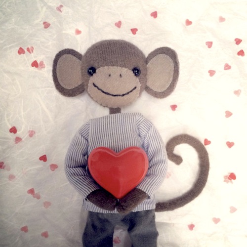 Kort Monkey in Love valentinekort