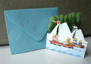 Nalle-kort segling m kuvert