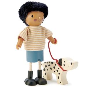 Dockhusdocka pappa Knopp m hund