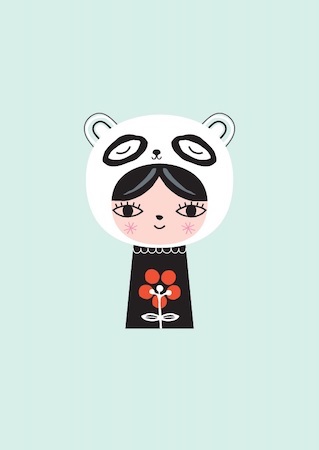 Kort Miss Panda Petit monkey