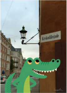 Affisch Krokodillegade 30X40