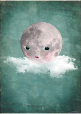 Print Moon on cloud 30x40 cm