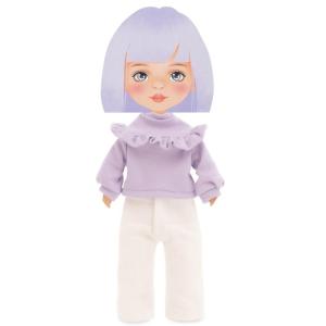 Dockkläder Sweet sisters Lila tröja + vita byxor