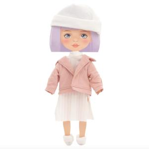 Dockkläder Sweet sisters Rosa jacka + vit klänning o mössa