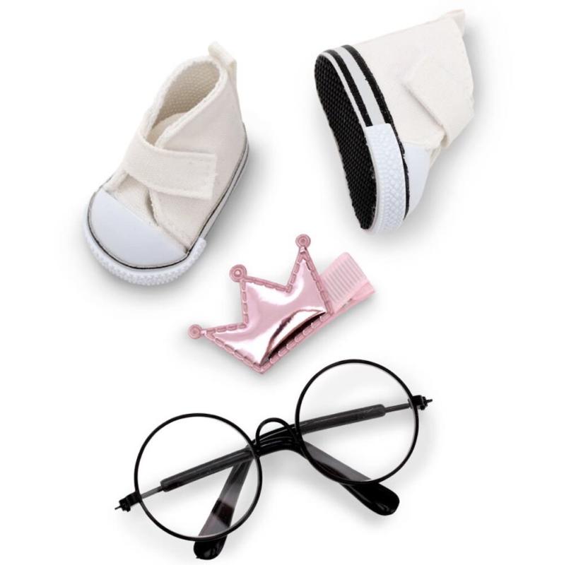 Docka Glasögon, ljusa skor och hårspänne, Sweet sisters