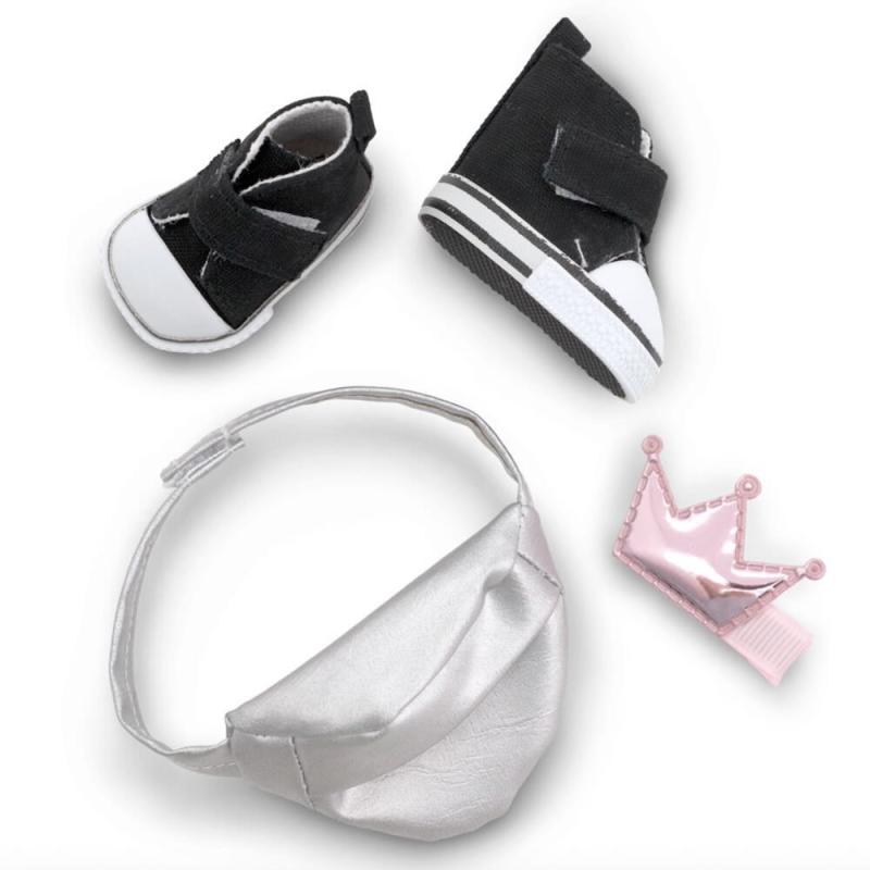 Docka Svarta skor, väska och hårspänne, Sweet Sisters