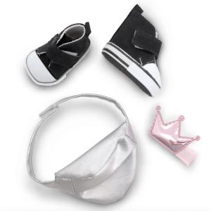 Docka Svarta skor, väska och hårspänne, Sweet Sisters