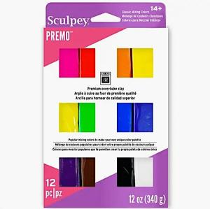 Sculpey Premo (fimo) 12 st FÄRGER i set, 340g