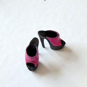 Skor heels rosa svarta