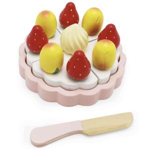 Tårta persikor jordgubbar m tårtkniv