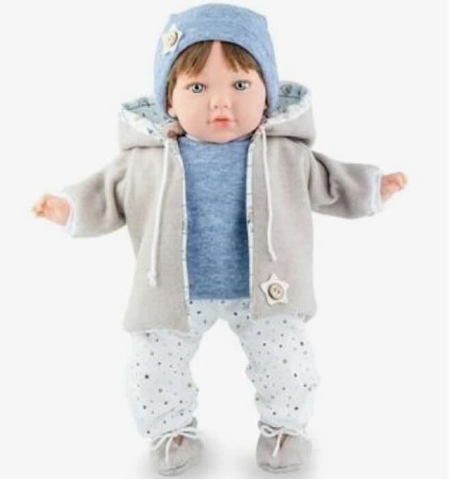 Docka Theo/Thea pojke/flicka brunett 45 cm