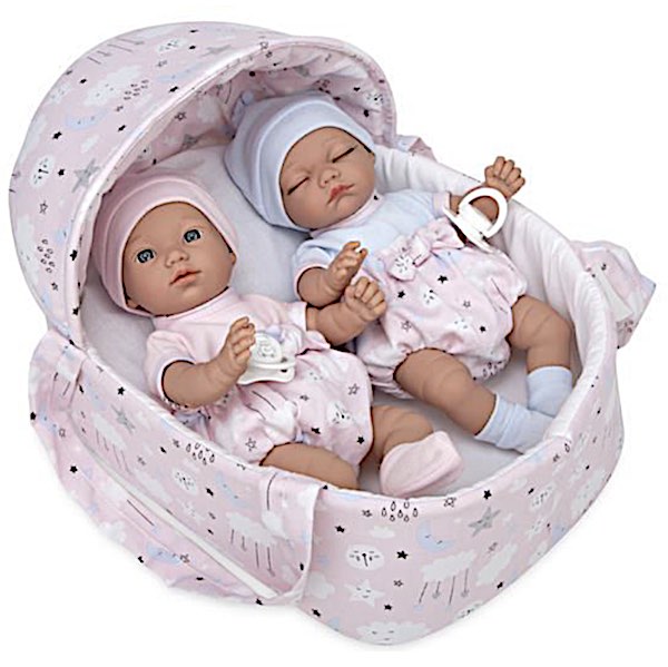 2 st dockor tvillingar bebisar i babylift
