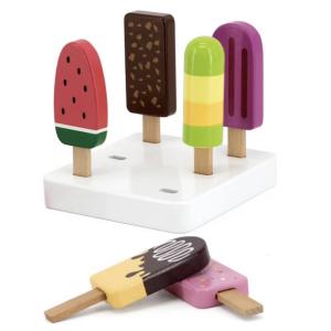 Glass-set i trä 6 delar