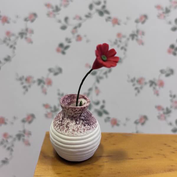 Vas keramik brun vit