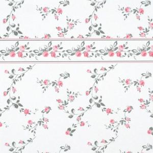 Tapet Penshurst vit rosa rosor