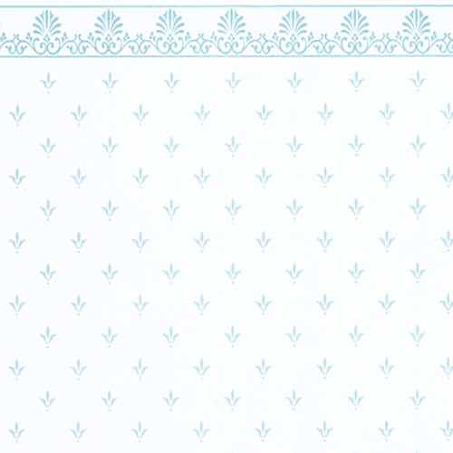 Tapet Victorian Regal ljusblå/silver vit