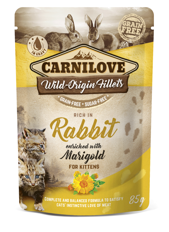 Carnilove Cat Pouch Rabbit enriched with Marigold for kittens 85 g