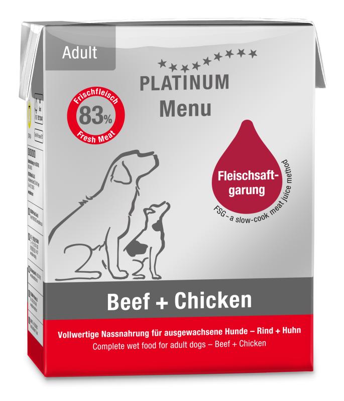 Platinum MENU Adult Beef+Chicken 375 g