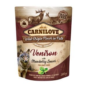 Carnilove Dog Pouch Paté Venison with Strawberry Leaves 300 g