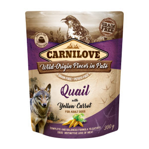 Carnilove Dog Pouch Paté Quail with Yellow Carrot 300 g