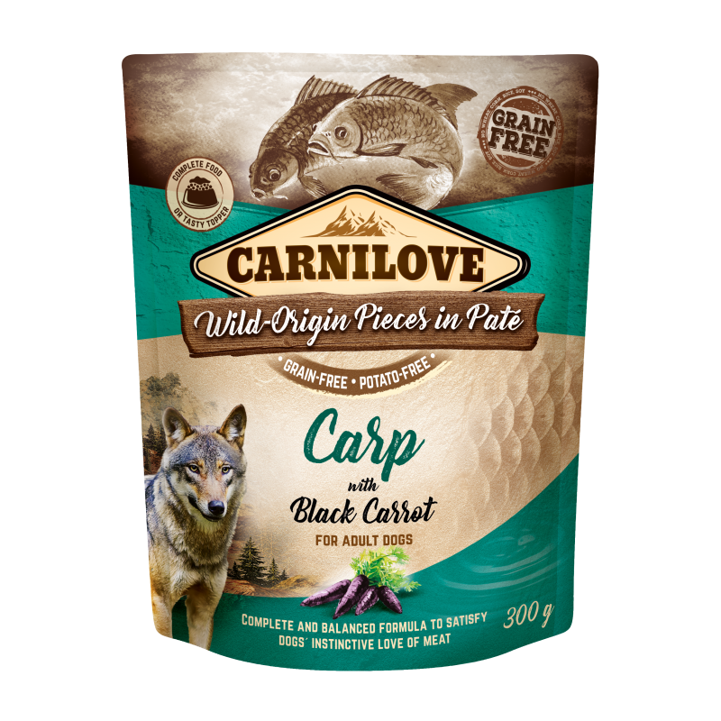 Carnilove Dog Pouch Paté Carp with Black Carrot 300 g