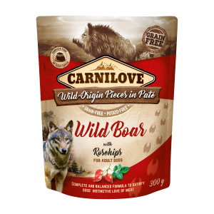 Carnilove Dog Pouch Paté Wild Boar with Rosehips 300 g