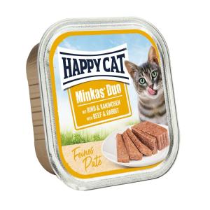 HappyCat Minkas Duo Paté oxkött & kanin, 100 g