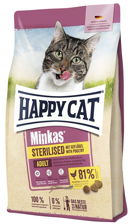 HappyCat Minkas Sterilised fågel 4 kg