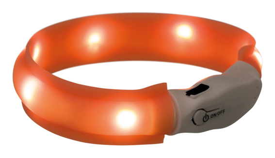 Flash light band USB, 25 mm, orange