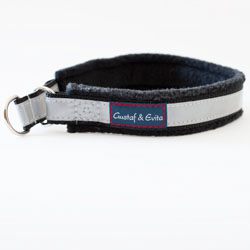Gustaf & Evita halvstryp fleece svart, reflex