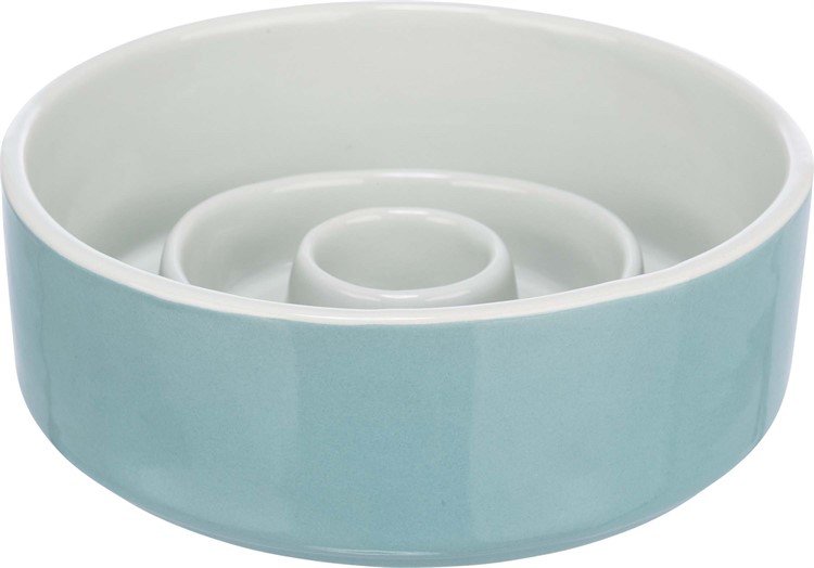 Slow Feed skål, keramik, 0,45 l/ø 14 cm, grå/blå