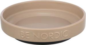 BE NORDIC skål, låg, keramik/gummi, 0,3 l/ø 16 cm, taupe