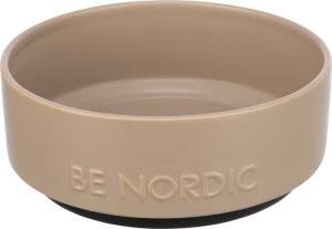 BE NORDIC skål, keramik/gummi, 1,2 l/ø 18 cm, taupe