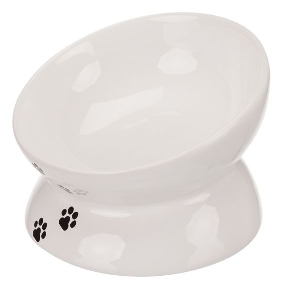 Keramikskål, katt 0,25 liter/ 13 cm, vit
