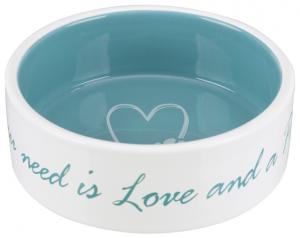 Keramikskål "Pet's Home" creme/ljusblå