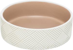 Keramikskål med mönster 0,7 l/ø 16 cm, vit/beige