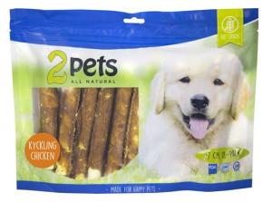 2pets tuggpinne med kycklingfilé 17 cm, 18-pack