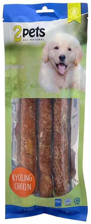 2pets Tuggrulle m kycklingfilé 28 cm 3-pack, 250g