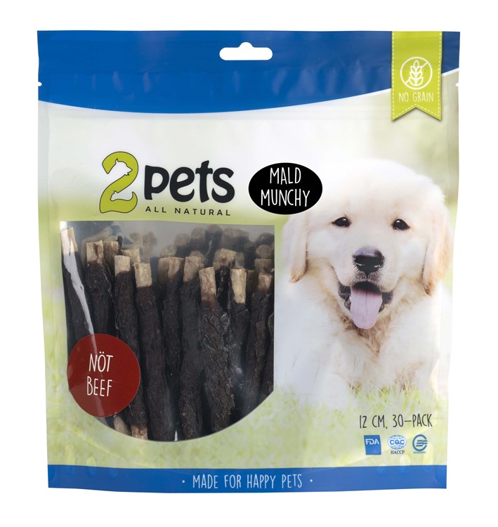 2pets Tuggpinne mald nötkött, 12 cm 30-pack /400g