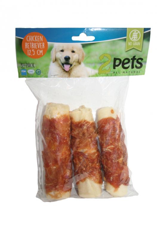 2pets retrievertugg med kyckling 12,5 cm, 3-pack