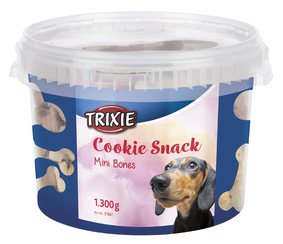 Hundkex, Cookie Snack Mini Bones i hink, 1,3 kg